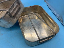 Load image into Gallery viewer, Original WW2 British Army Soldiers Mess Tin Set - Two Piece - Fold Out Handles - The Militaria Shop