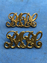 Load image into Gallery viewer, Original Pair of WW2 Brass British Army Shoulder Titles - RAPC Pay Corps - The Militaria Shop