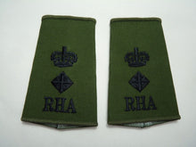 Load image into Gallery viewer, RHA Horse Artillery OD Rank Slides / Epaulette Pair Genuine British Army - NEW - The Militaria Shop
