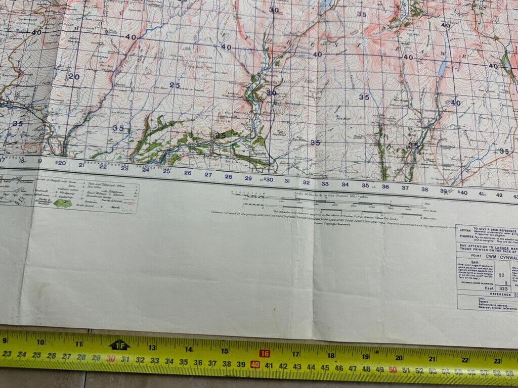 Original WW2 British Army OS Map of England - War Office - Brecon & Llandove - The Militaria Shop