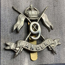 Charger l'image dans la galerie, Original WW2 British Army 9th Queen's Royal Lancers Cap Badge - The Militaria Shop