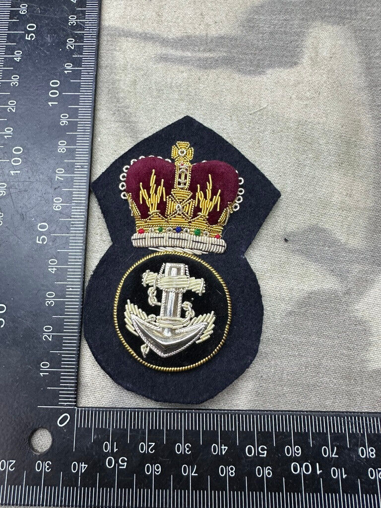 British Royal Navy Petty Officers CPO Cap Badge Bullion Queen's Crown - The Militaria Shop