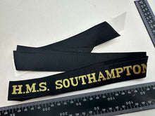 Load image into Gallery viewer, Genuine British Royal Navy H.M.S Southampton Cap Tally - Full Length - NOS - The Militaria Shop