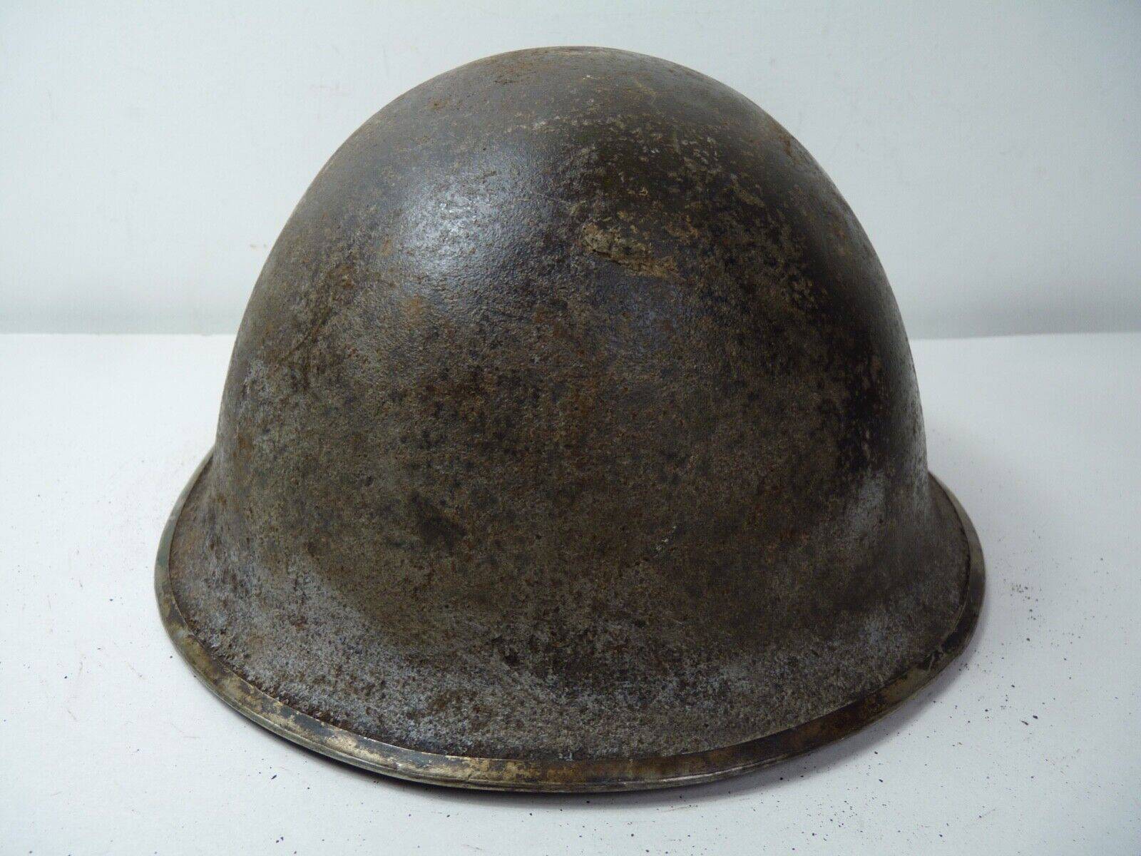 Original WW2 British / Canadian Army Mk3 High Rivet Turtle Army Combat Helmet - The Militaria Shop