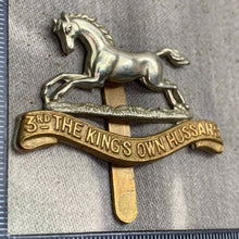 Load image into Gallery viewer, Original WW2 British Army Cap Badge - 3rd The King's Own Hussars - The Militaria Shop