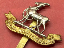 Load image into Gallery viewer, British Army WW1 / WW2 Royal Warwickshire Regiment Cap Badge with Rear Slider. - The Militaria Shop