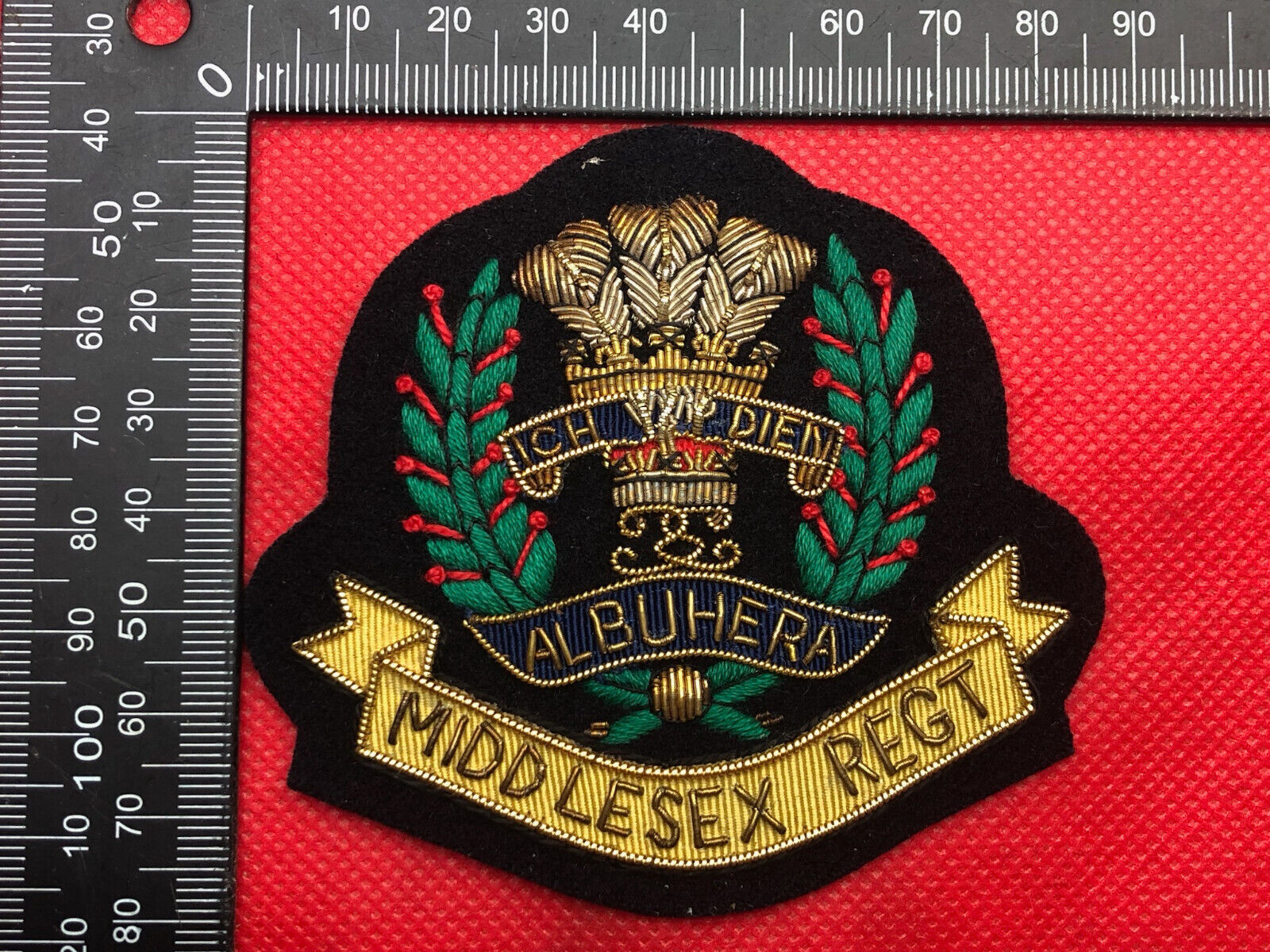 British Army Bullion Embroidered Blazer Badge - Middlesex Regiment - The Militaria Shop