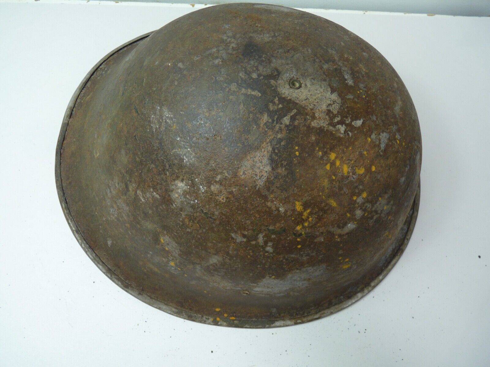Original WW2 British / Canadian Army Mk3 High Rivet Turtle Army Combat Helmet - The Militaria Shop