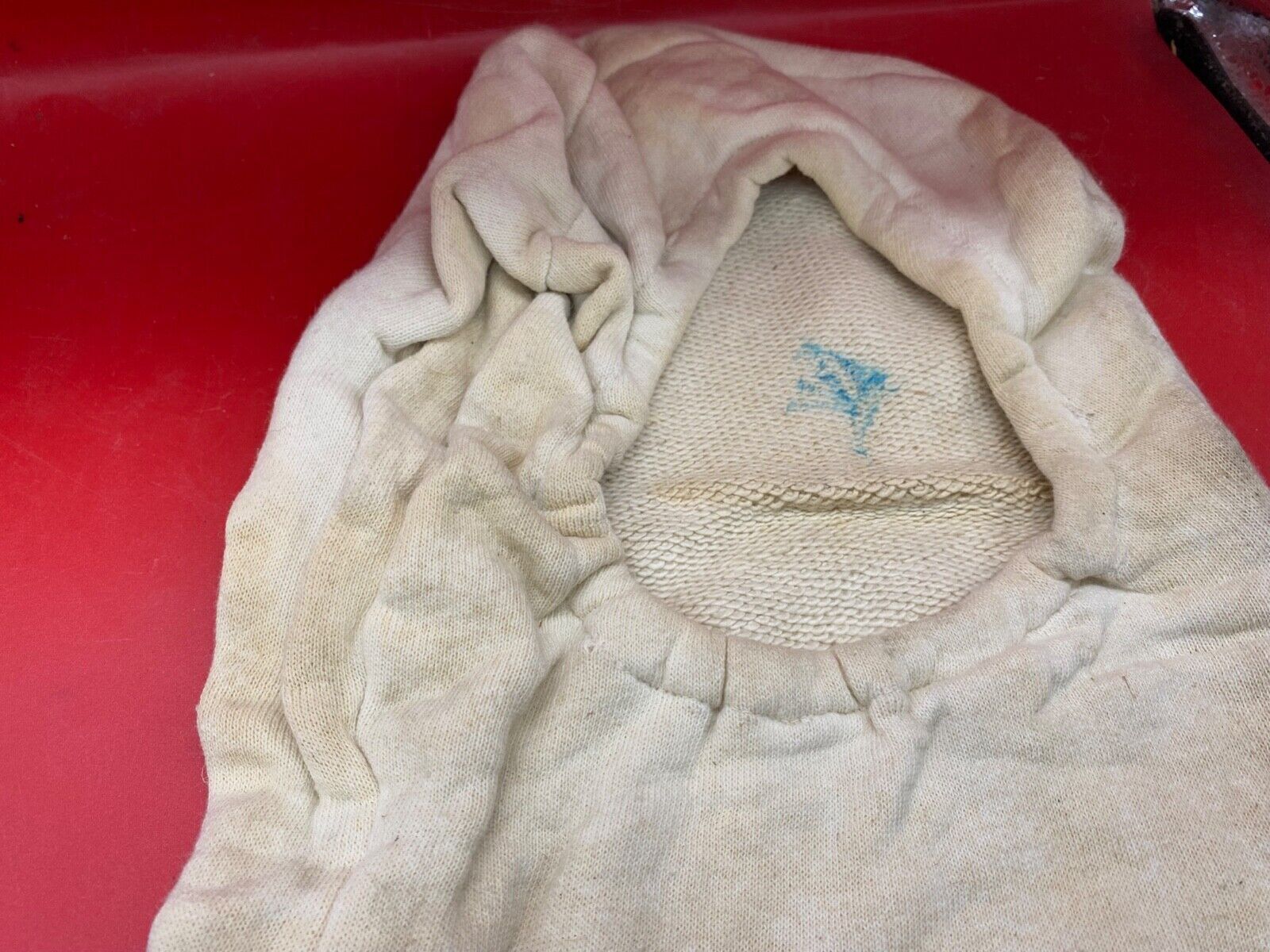Rare Original WW2 British Royal Navy Gunners Flash Hood - Dated 1942 - The Militaria Shop