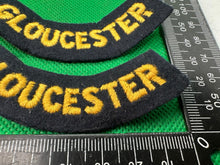 Load image into Gallery viewer, Original WW2 British Home Front Civil Defence Gloucester Shoulder Titles - The Militaria Shop