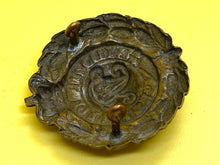 Load image into Gallery viewer, Original British Army Victorian Engineers Volunteers Cap Badge - The Militaria Shop