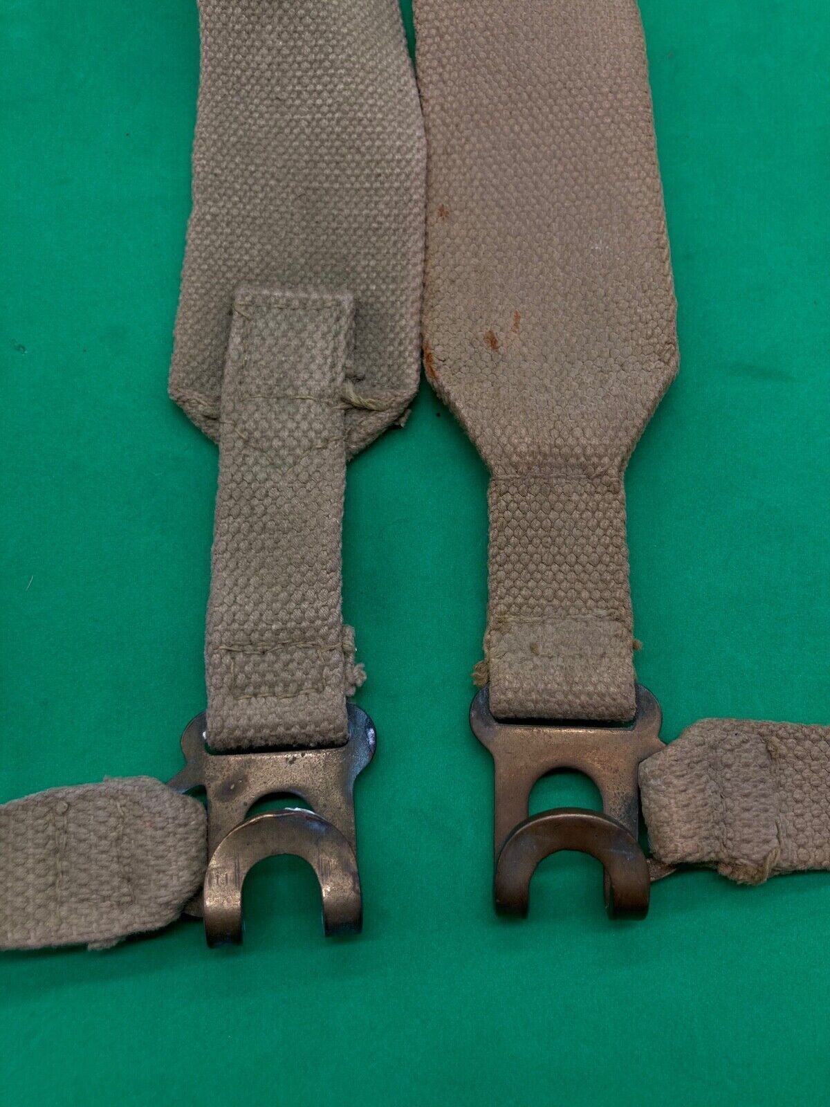 Original WW2 Pattern British Army L Straps Pair - 37 Pattern Webbing Haversack - The Militaria Shop