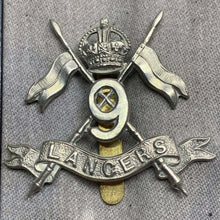 Load image into Gallery viewer, Original WW2 British Army 9th Queen's Royal Lancers Cap Badge - The Militaria Shop