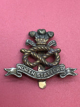 Load image into Gallery viewer, Original WW2 British Army North Stafford Regiment Cap Badge - The Militaria Shop