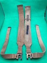 Load image into Gallery viewer, Original WW2 Pattern British Army L Straps Pair - 37 Pattern Webbing Haversack - The Militaria Shop