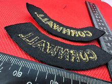 Charger l'image dans la galerie, Original WW2 British Home Front Civil Defence Cornwall Shoulder Titles - The Militaria Shop