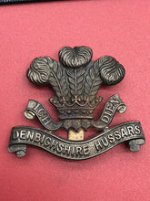 Load image into Gallery viewer, Original WW1 British Army Cap Badge - Denbighshire Hussars Yeomanry Regiment - The Militaria Shop