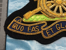 Load image into Gallery viewer, British Army Bullion Embroidered Blazer Badge - Royal Artillery - Kings Crown - The Militaria Shop