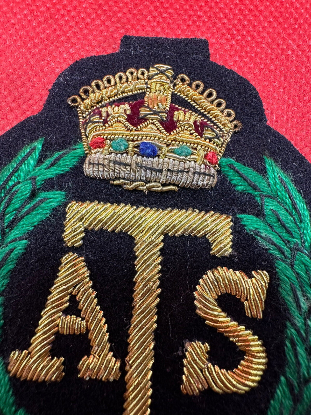 British Army Bullion Embroidered Blazer Badge - ATS - Auxiliary Territorial Serv - The Militaria Shop
