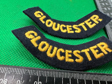 Load image into Gallery viewer, Original WW2 British Home Front Civil Defence Gloucester Shoulder Titles - The Militaria Shop