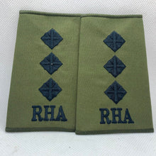 Load image into Gallery viewer, RHA Royal Horse OD Green Rank Slides / Epaulette Pair Genuine British Army - NEW - The Militaria Shop