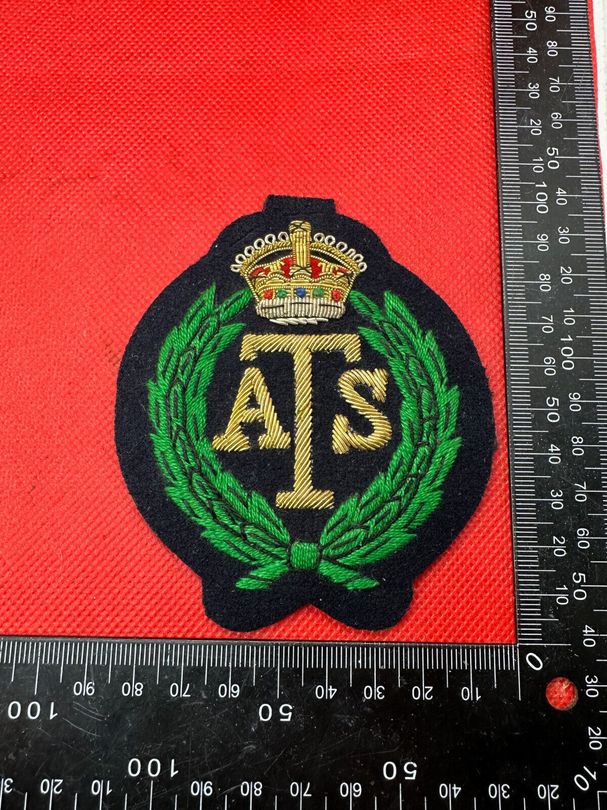 British Army Bullion Embroidered Blazer Badge - ATS - Auxiliary Territorial Serv - The Militaria Shop