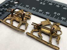 Load image into Gallery viewer, Original WW2 British Army Collar Badges Pair - Queen's Royal Regiment - The Militaria Shop