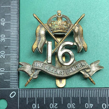 Load image into Gallery viewer, Original WW2 British Army 16th The Queen's Lancers Regiment Cap Badge - The Militaria Shop
