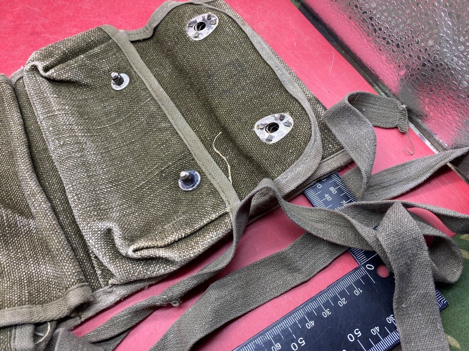 Original French Army Green 3 Pocket Grenade Carrier Webbing Pouch - The Militaria Shop
