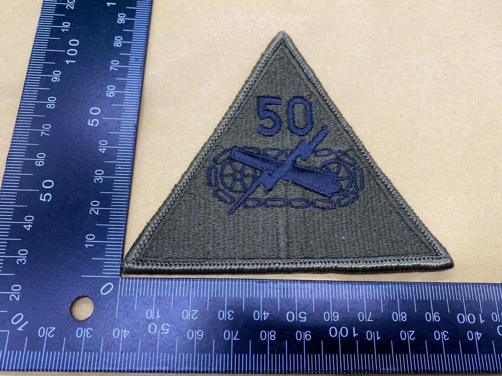 An original US 50th Armoured Division Patch/Badge. Brand New Unissued Condition. - The Militaria Shop