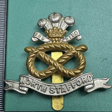 Load image into Gallery viewer, Original WW2 British Army North Stafford Regiment Cap Badge - The Militaria Shop