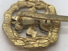 Load image into Gallery viewer, A silver & gilt washed SOUTH LANCASHIRE Regt dress cap badge with slider B1 - The Militaria Shop
