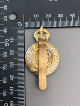 Load image into Gallery viewer, Original WW2 British Army 7th Queen's Own Hussars Cap Badge - Kings Crown - The Militaria Shop