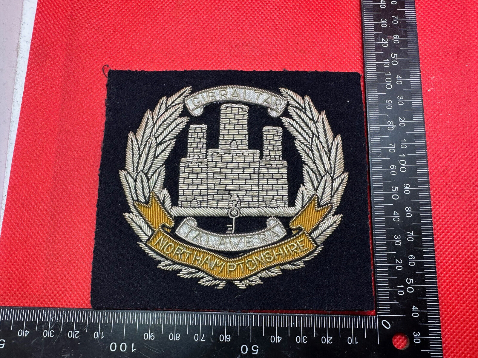British Army Bullion Embroidered Blazer Badge - Northamptonshire Regiment - The Militaria Shop