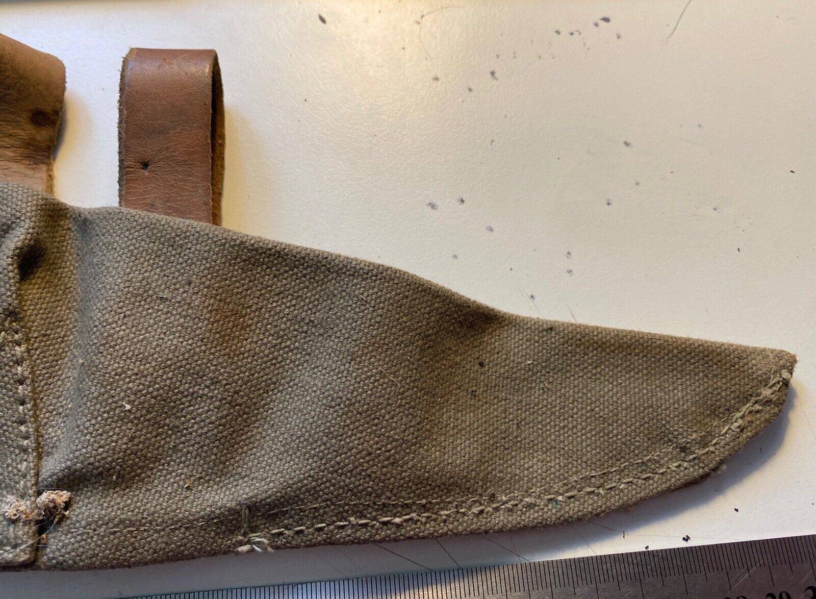 A canvas 1915 pattern Bulgarian Army issue pick-axe head cover. Good condition. - The Militaria Shop