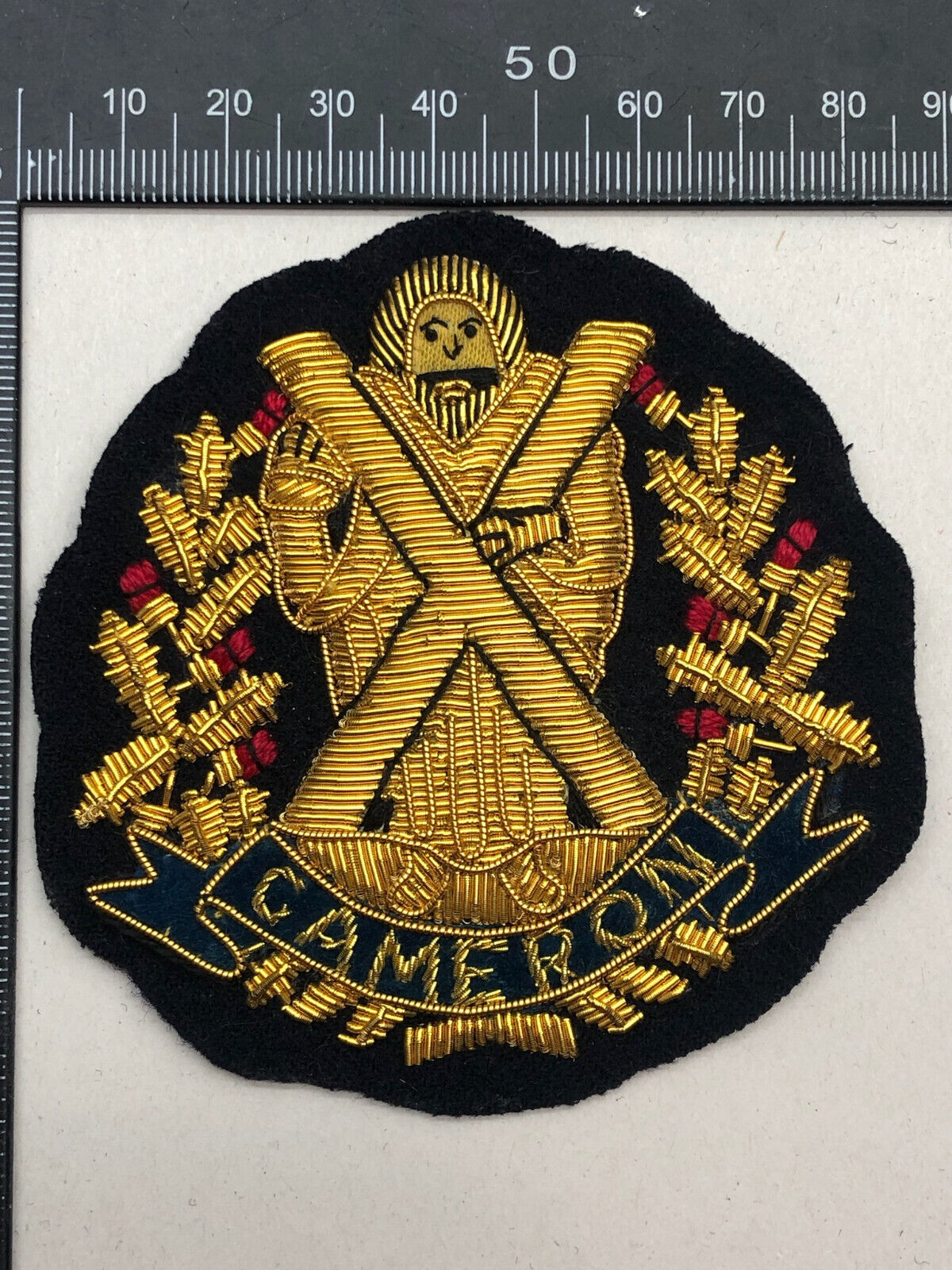 British Army Bullion Embroidered Blazer Badge - Cameron Highlanders - The Militaria Shop