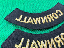 Load image into Gallery viewer, Original WW2 British Home Front Civil Defence Cornwall Shoulder Titles - The Militaria Shop