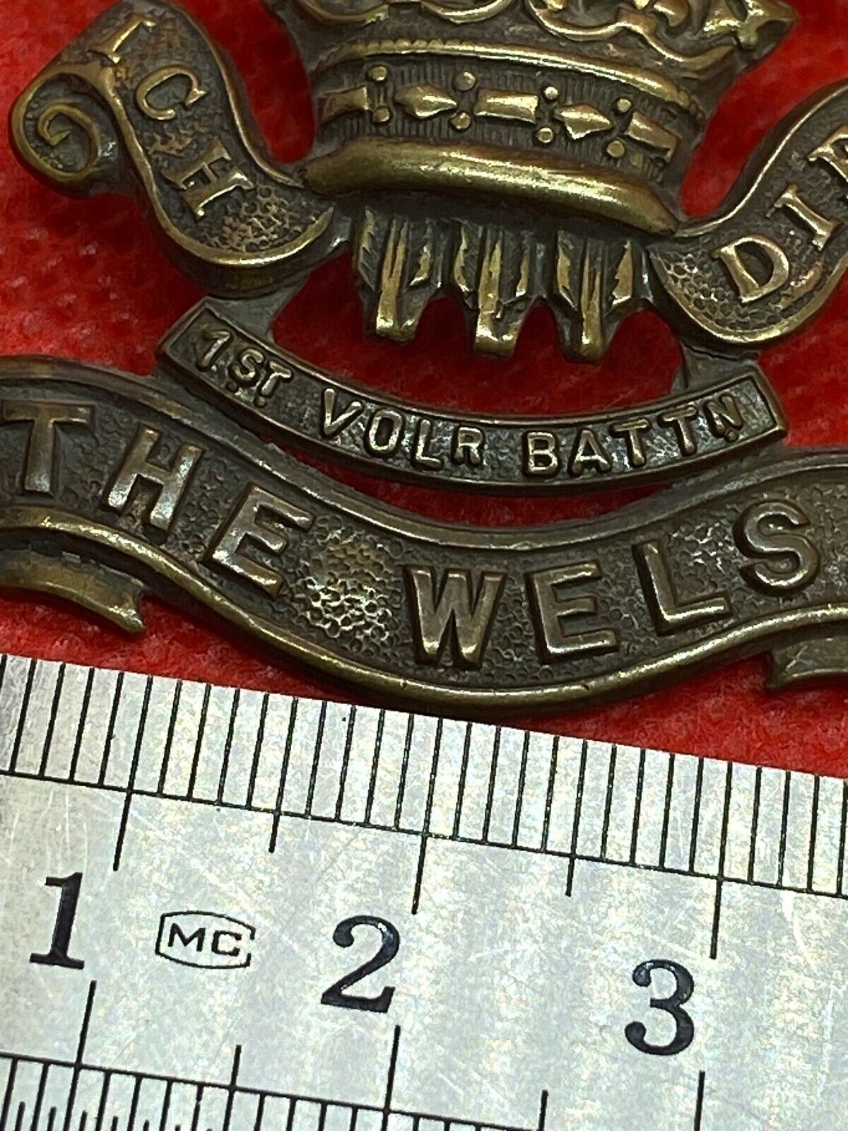 Original Victorian British Army 1st Volunteer Battalion THE WELSH Cap Badge - The Militaria Shop