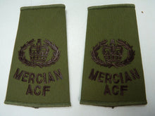 Charger l'image dans la galerie, Mercian ACF OD Green Rank Slides / Epaulette Pair Genuine British Army - NEW - The Militaria Shop