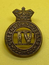 Load image into Gallery viewer, Original British Army Victorian 4th Queen's Own Hussars Cap Badge - The Militaria Shop