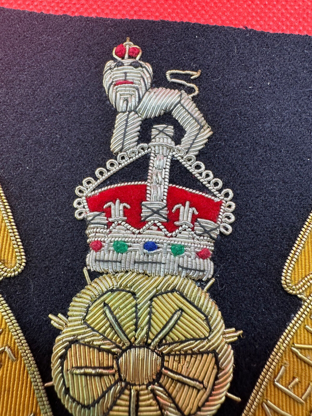 British Army Bullion Embroidered Blazer Badge - The Loyal Regiment - Kings Crown - The Militaria Shop