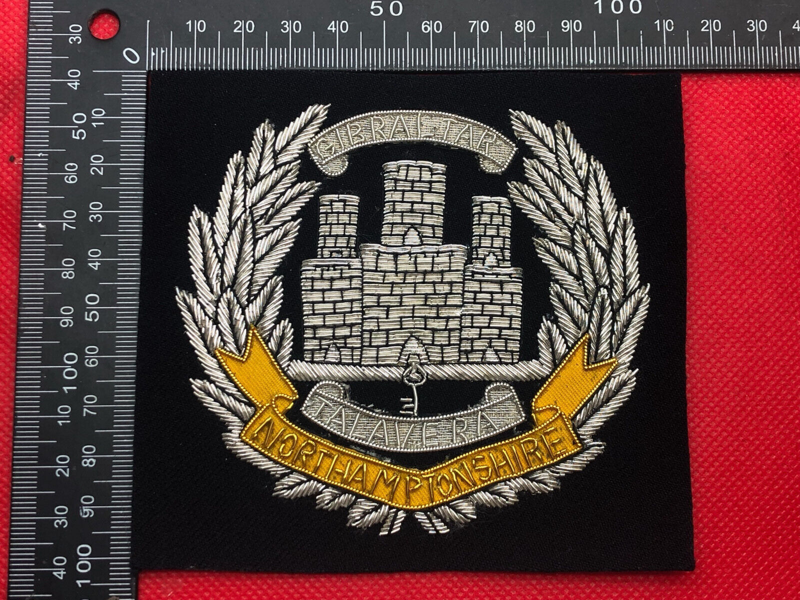 British Army Bullion Embroidered Blazer Badge - Northamptonshire Regiment - The Militaria Shop