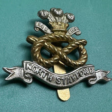 Load image into Gallery viewer, Original WW2 British Army North Stafford Regiment Cap Badge - The Militaria Shop