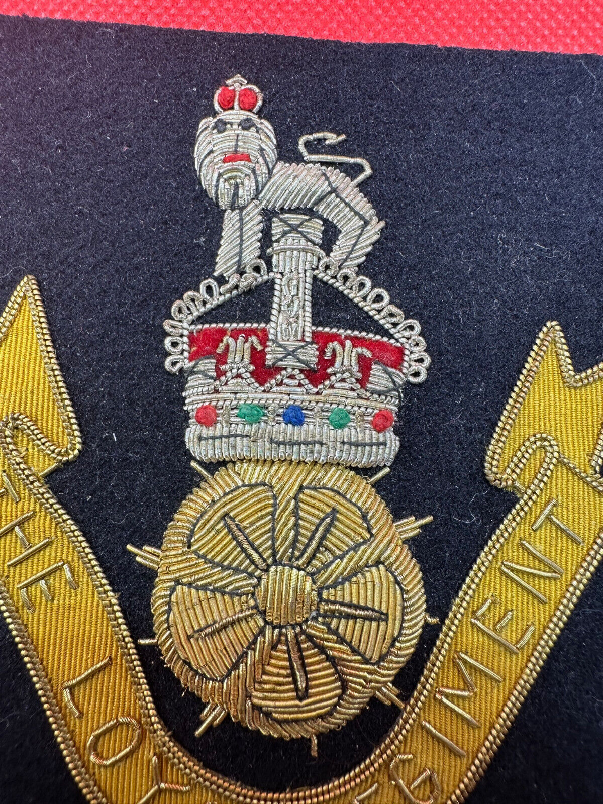 British Army Bullion Embroidered Blazer Badge - The Loyal Regiment - Kings Crown - The Militaria Shop