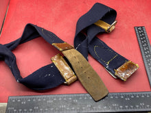 Load image into Gallery viewer, WW2 British Army Hussars Blue Canvas and Leather Belt with Fittings - The Militaria Shop