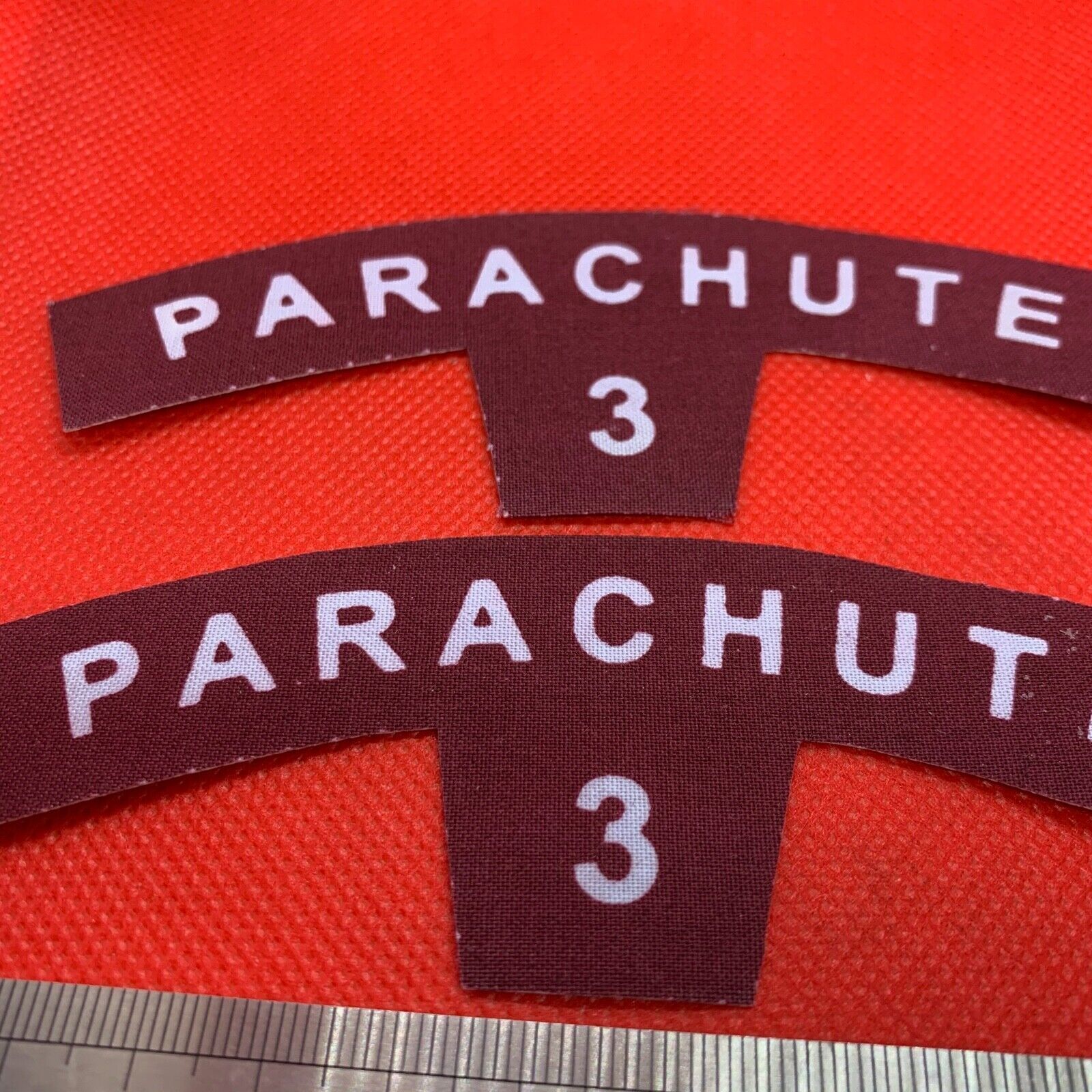 Pair of WW2 Style Printed Parachute Regiment No.3 Shoulder Titles - Reproduction - The Militaria Shop