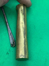 Load image into Gallery viewer, Original WW1 / WW2 British Army SMLE Lee Enfield Rifle Brass Oil Bottle - The Militaria Shop