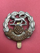 Load image into Gallery viewer, Original WW2 British Army Hampshire Regiment Cap Badge - The Militaria Shop