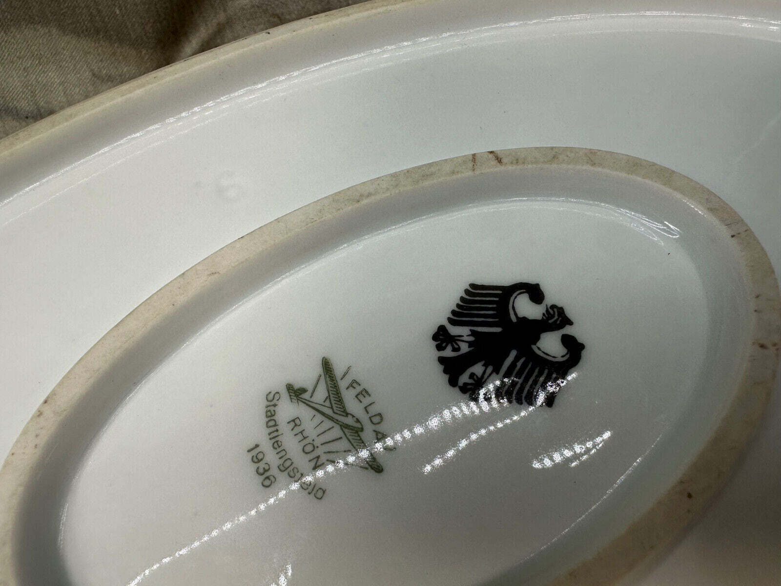 Original Pre/Early WW2 German Army Officers Mess Serving Platter - Felda Rhon - The Militaria Shop