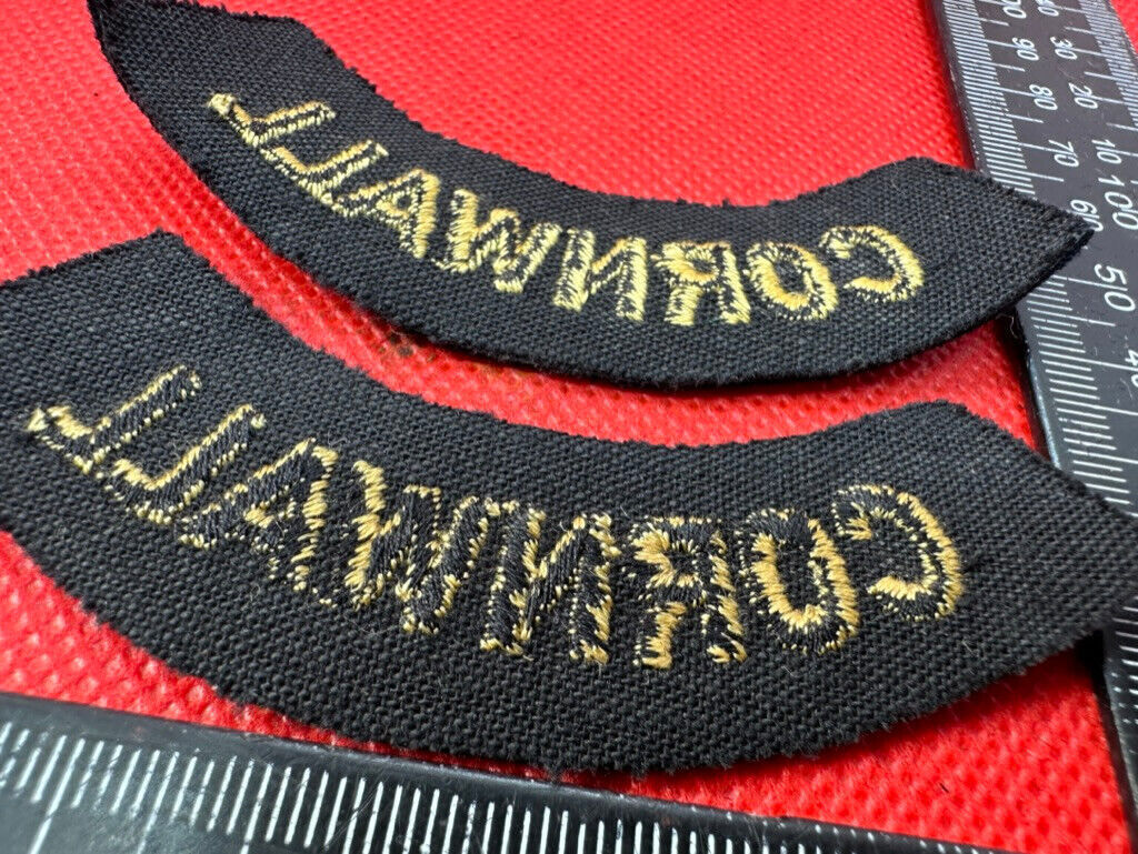 Original WW2 British Home Front Civil Defence Cornwall Shoulder Titles - The Militaria Shop